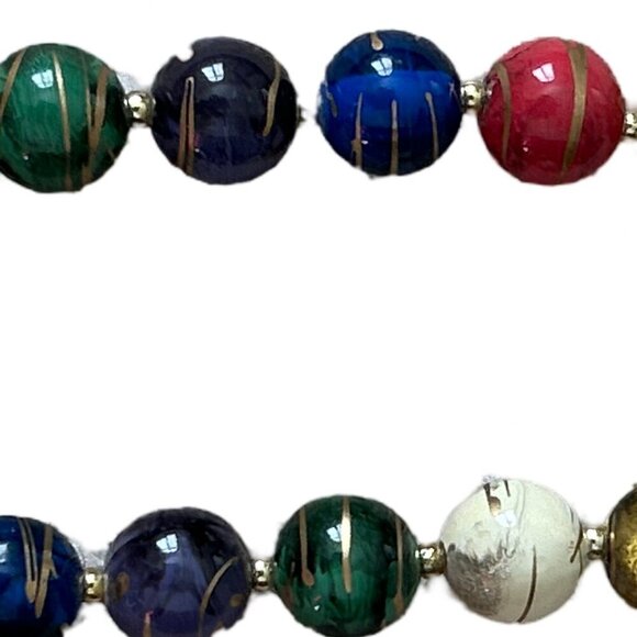 Glass Jasper Boho Womens Multicolor Round Beads Necklace - Picture 3 of 7